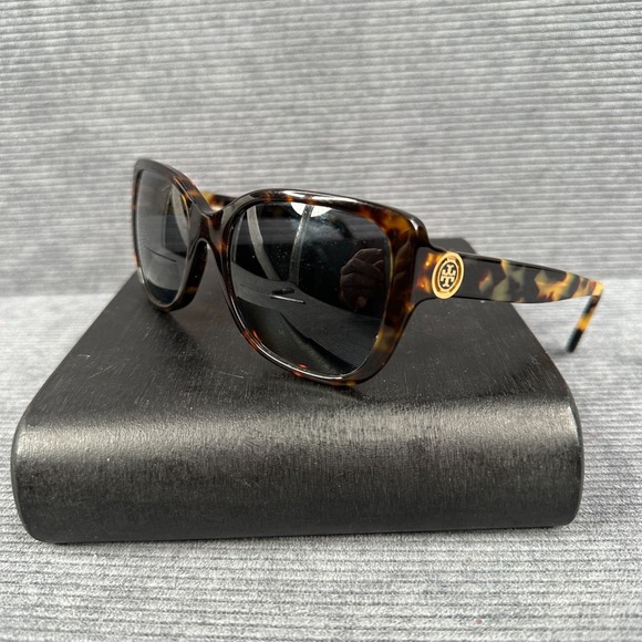 Tory Burch Sunglasses TY 7022 1111/13 Tortoise Shell Gold Logo Frames Only - Picture 2 of 9